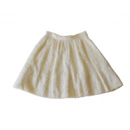Blugirl ホワイト刺繍デザインフレアミニスカート 38